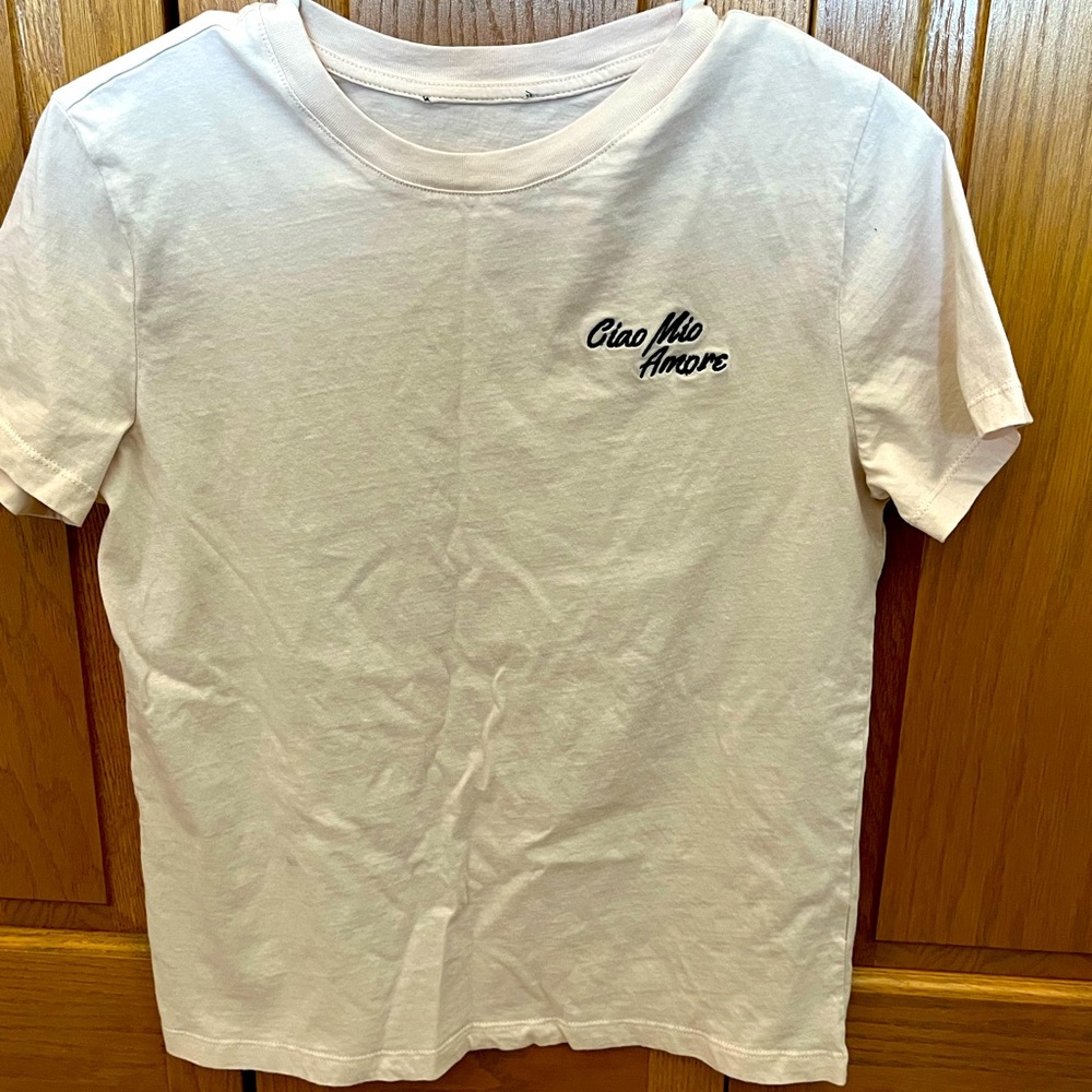 T shirt - No Brand . I think it’s a small from forever 21